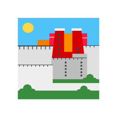 Potala Sarayı simge vektör web ve mobil uygulaması tasarımı, Potala Sarayı logo kavramı için izole üzerinde beyaz arka plan
