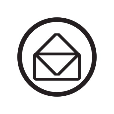 Okunmamış posta simgesini vektör web ve mobil uygulaması tasarım, gerçek olmayan posta logo kavramı için izole üzerinde beyaz arka plan