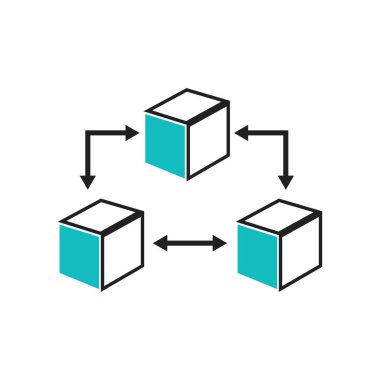 Veritabanı enterkonnekte simge vektör izole üzerinde beyaz arka plan web ve mobil uygulaması tasarımı, logo kavramı veritabanı birbirine bağlı için