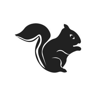 Sincap simge vektör web ve mobil uygulaması tasarımı, sincap logo kavramı için izole üzerinde beyaz arka plan