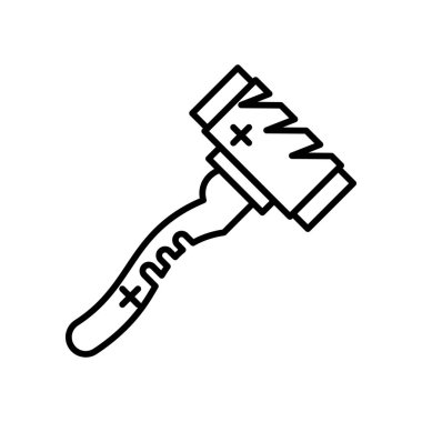 Web ve mobil uygulaması tasarımı, çekiç logosunu kavramı için beyaz arka plan üzerinde izole çekiç simge vektör