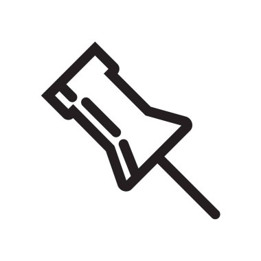 Çakmak düğmesine simge vektör Web'iniz için beyaz arka plan üzerinde izole kaydetmek ve mobil uygulaması tasarım, Tack kurtarmak düğme logo kavramı