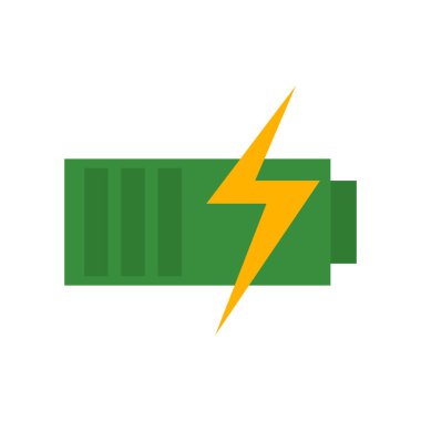 Web ve mobil uygulaması tasarımı, pil logo kavramı için beyaz arka plan üzerinde izole pil simgesi vektör