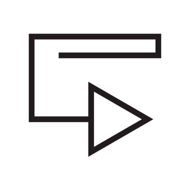 Sağ ok simge vektör web ve mobil uygulaması tasarımı, sağ ok logo kavramı için izole üzerinde beyaz arka plan