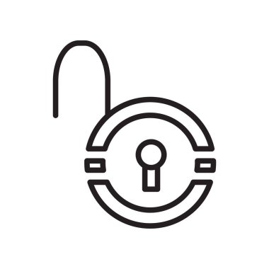 Web ve mobil uygulaması tasarım, asma kilit logo kavramı için beyaz arka plan üzerinde izole asma kilit simgesi vektör