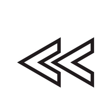 Sol ok simge vektör web ve mobil uygulaması tasarımı, sol ok logo kavramı için izole üzerinde beyaz arka plan