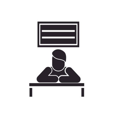 Web ve mobil uygulaması tasarımı, öğrenci logo kavramı için beyaz arka plan üzerinde izole öğrenci simge vektör