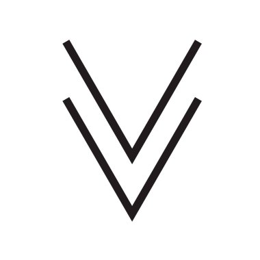 Ok simge vektör web ve mobil uygulaması tasarım, aşağı ok logo kavramı için beyaz arka plan üzerinde izole