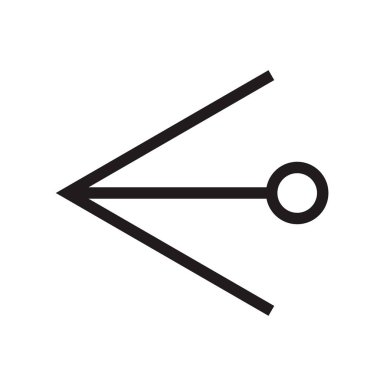 Sol ok simge vektör web ve mobil uygulaması tasarımı, sol ok logo kavramı için izole üzerinde beyaz arka plan