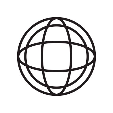 Gezegen kılavuz dairesel sembol simge vektör web ve mobil uygulaması tasarım, gezegen grid dairesel sembolü logo kavram için izole üzerinde beyaz arka plan