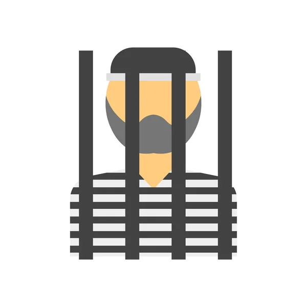 Web およびモバイル アプリの設計 囚人のロゴのコンセプトのための白い背景に分離された囚人のアイコン ベクトル — ストックベクタ