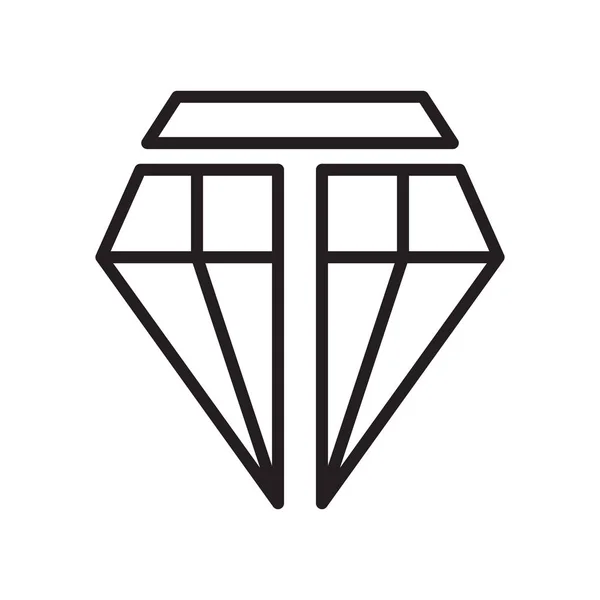 Diamant Symbol Vektor Isoliert Auf Weißem Hintergrund Für Ihr Web — Stockvektor