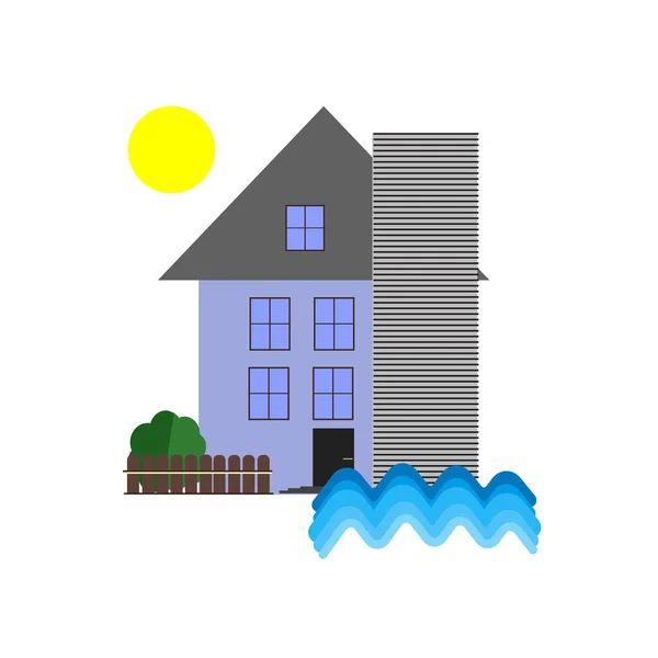 Strand Huisje Vector Geïsoleerd Witte Achtergrond Voor Web Mobiele App — Stockvector