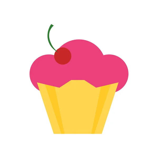 Web とモバイル アプリのデザイン ケーキ ロゴのコンセプト 白い背景で隔離のカップケーキ アイコン ベクトル — ストックベクタ