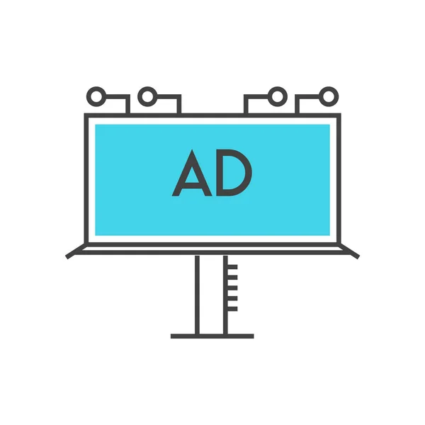 Billboard Pictogram Vector Geïsoleerd Witte Achtergrond Voor Web Mobiele App — Stockvector