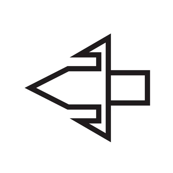 Icono Flecha Izquierda Vector Aislado Fondo Blanco Para Diseño Web — Vector de stock