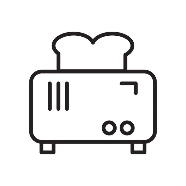 Toaster Symbol Vektor Isoliert Auf Weißem Hintergrund Für Ihr Web — Stockvektor