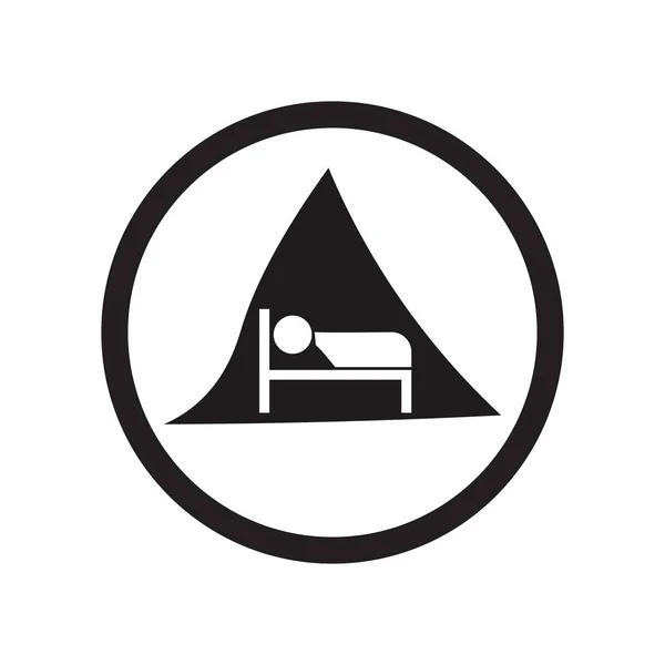 Dormir Tienda Icono Vector Aislado Sobre Fondo Blanco Para Diseño — Vector de stock