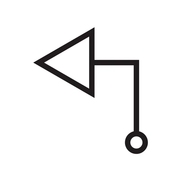 左矢印アイコン ベクトル Web およびモバイル アプリのデザイン ロゴのコンセプトのホワイト バック グラウンドの分離 — ストックベクタ
