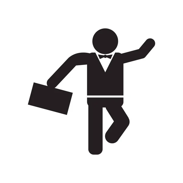 Businessman Dancing Icon Vector Isolato Sfondo Bianco Progettazione App Web — Vettoriale Stock