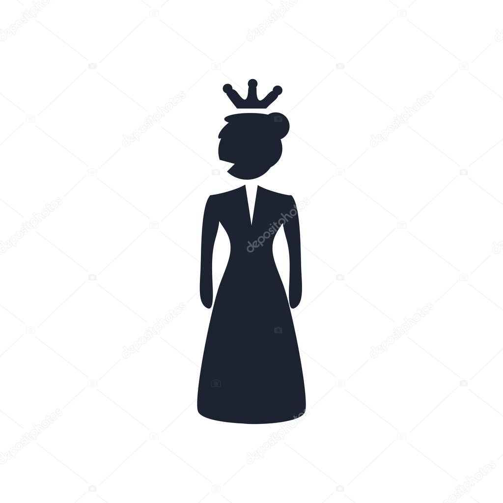 Princess icon vector isolated on white background for your web and mobile app design, Princess logo concept