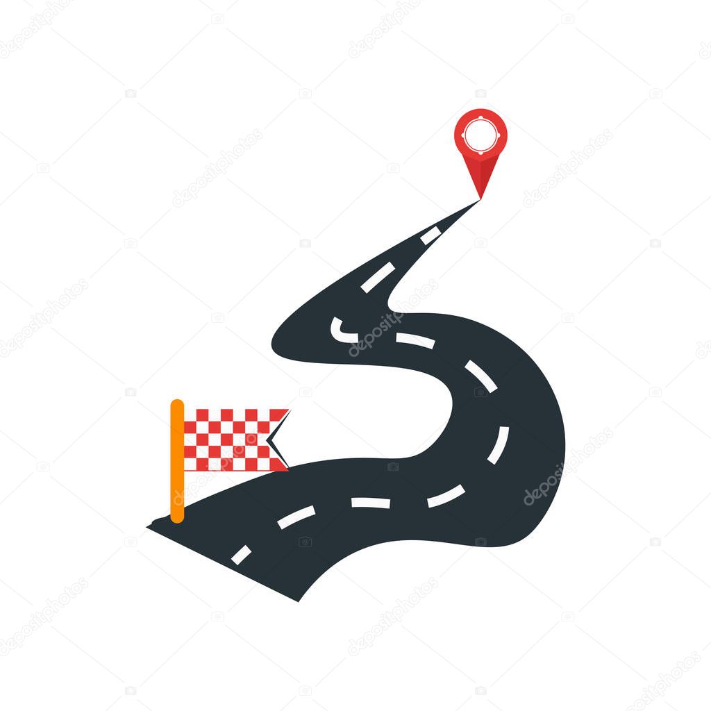 Route icon vector isolated on white background for your web and mobile app design, Route logo concept