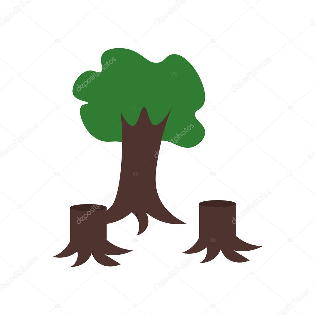 Deforestation icon vector isolated on white background for your web and mobile app design, Deforestation logo concept