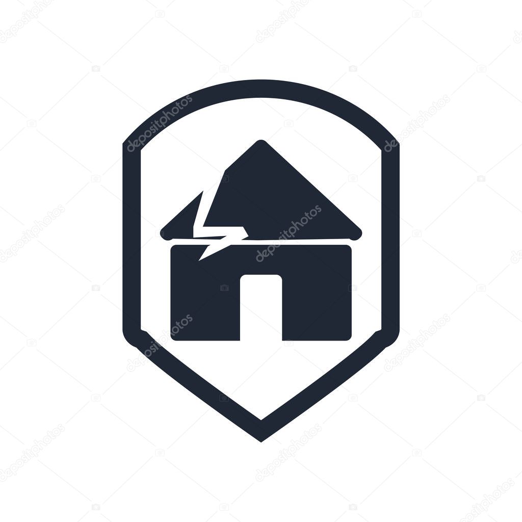 Home insurance icon vector isolated on white background for your web and mobile app design, Home insurance logo concept