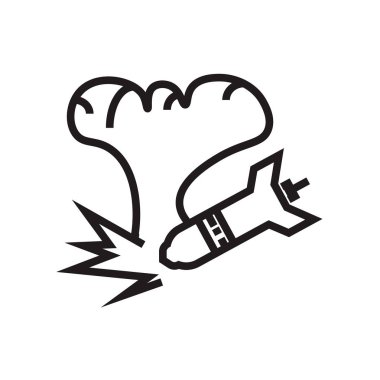 Web ve mobil uygulaması tasarımı, bomba logo kavramı için beyaz arka plan üzerinde izole bomba simge vektör