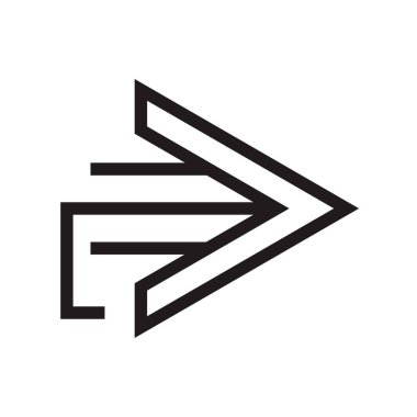 Sağ ok simge vektör web ve mobil uygulaması tasarımı, sağ ok logo kavramı için izole üzerinde beyaz arka plan