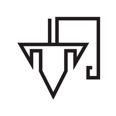 Ok simge vektör web ve mobil uygulaması tasarım, aşağı ok logo kavramı için beyaz arka plan üzerinde izole