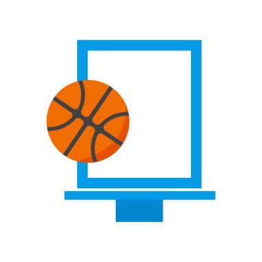 Web ve mobil uygulaması tasarımı, basketbol logo kavramı için beyaz arka plan üzerinde izole basketbol simge vektör