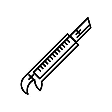 Web ve mobil uygulaması tasarımı, kesici logo kavramı için beyaz arka plan üzerinde izole kesici simge vektör