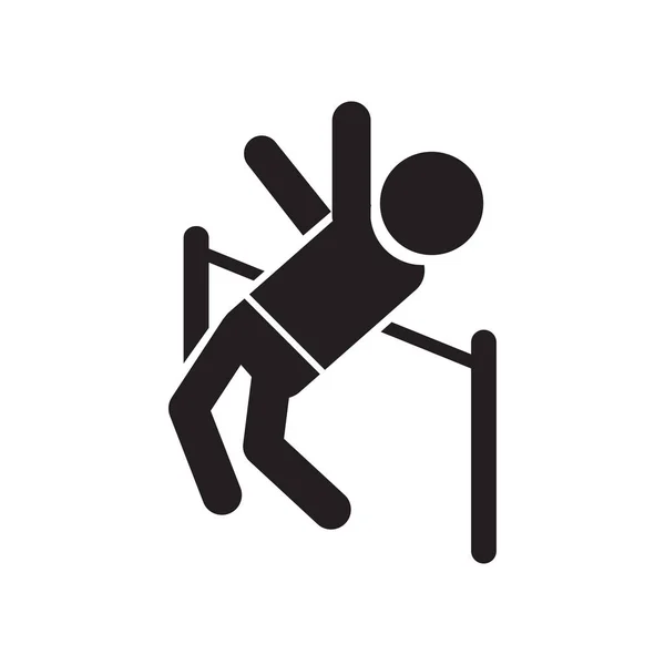 Hombre Practicando Vector Icono Salto Alto Aislado Fondo Blanco Para — Vector de stock