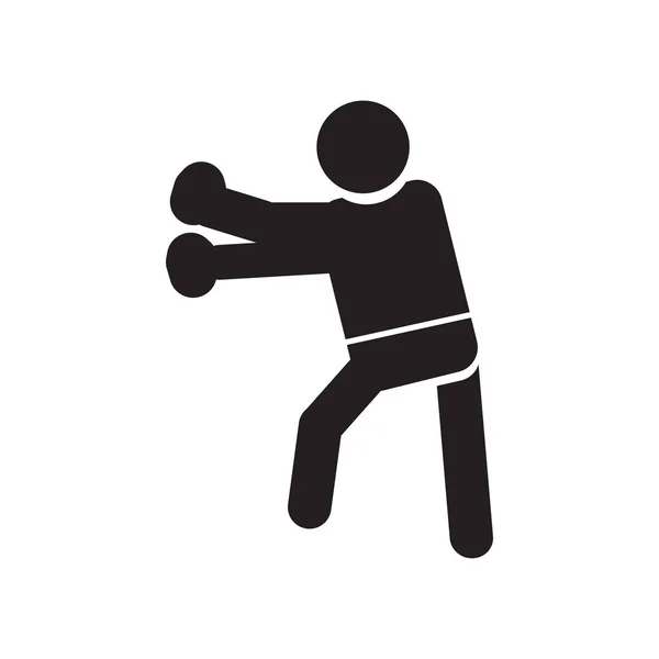 Man Punching Icône Vecteur Isolé Sur Fond Blanc Pour Conception — Image vectorielle