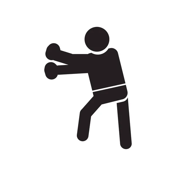 Man Punching Vector Ícone Isolado Fundo Branco Para Seu Web — Vetor de Stock