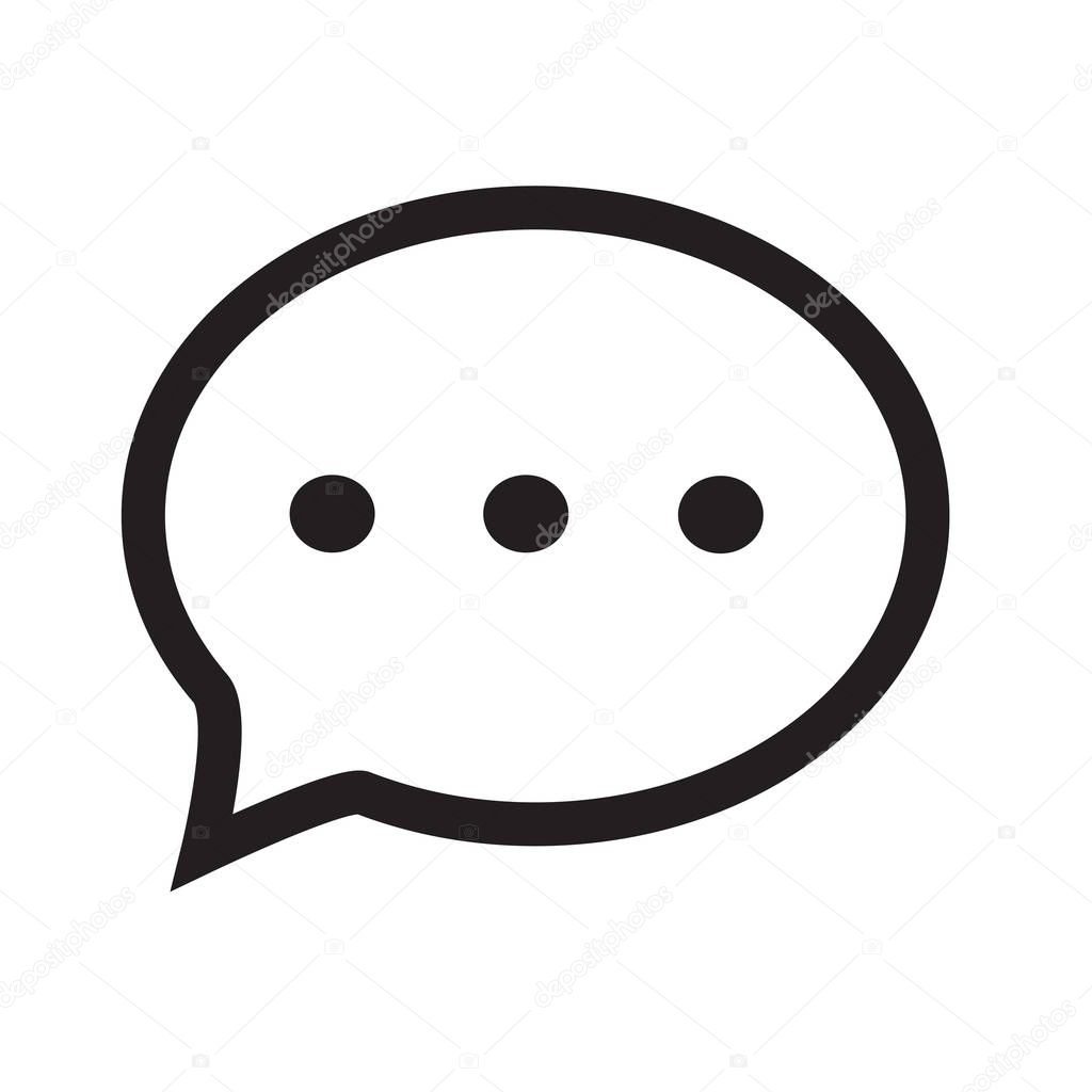Speech bubble with ellipsis icon vector isolated on white background for your web and mobile app design, Speech bubble with ellipsis logo concept