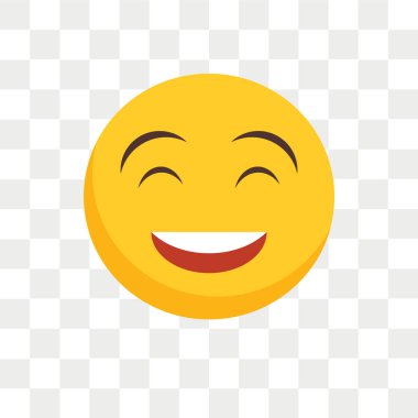 Saydam arka plan üzerinde gülme logo kavramı izole gülme vektör simgesi