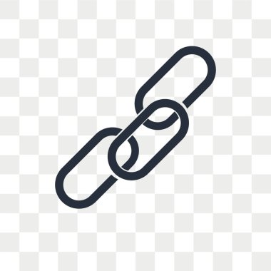 Saydam arka plan üzerinde zincir logo kavramı izole zincir vektör simgesi