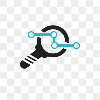 Saydam arka plan üzerinde veri analiz logo kavramı izole veri analizi vektör simgesi