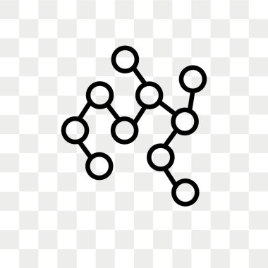 Saydam arka plan üzerinde molekül logo kavramı izole molekül vektör simgesi