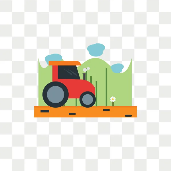 Traktor Vektor Ikonen Isolerad Transparent Bakgrund Traktor Logotyp Koncept — Stock vektor