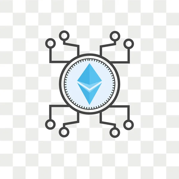 Ethereum Vektor Symbol Isoliert Auf Transparentem Hintergrund Ethereum Logo Konzept — Stockvektor