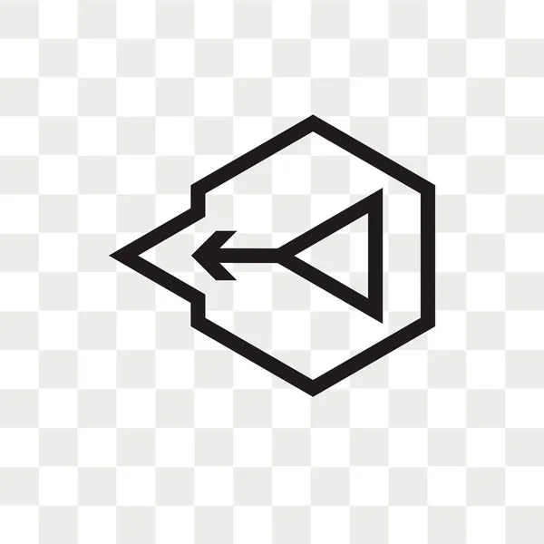 ロゴのコンセプト 透明な背景に分離された左矢印ベクトル アイコン — ストックベクタ