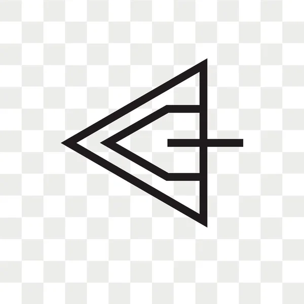 Lewa Strzałka Wektor Ikona Białym Tle Przezroczystym Tle Koncepcja Logo — Wektor stockowy