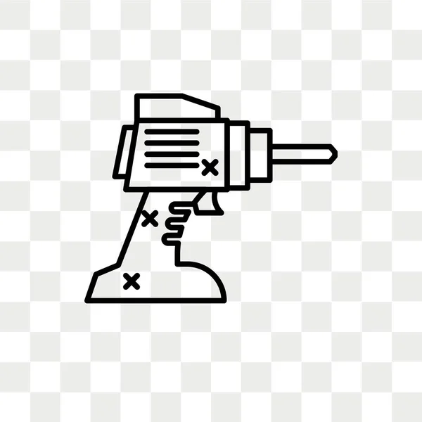 在透明背景上独立钻取矢量图标 钻具徽标概念 — 图库矢量图片