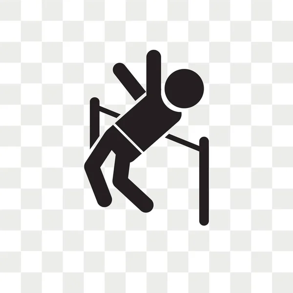 Hombre Practicando Salto Alto Icono Vectorial Aislado Sobre Fondo Transparente — Vector de stock