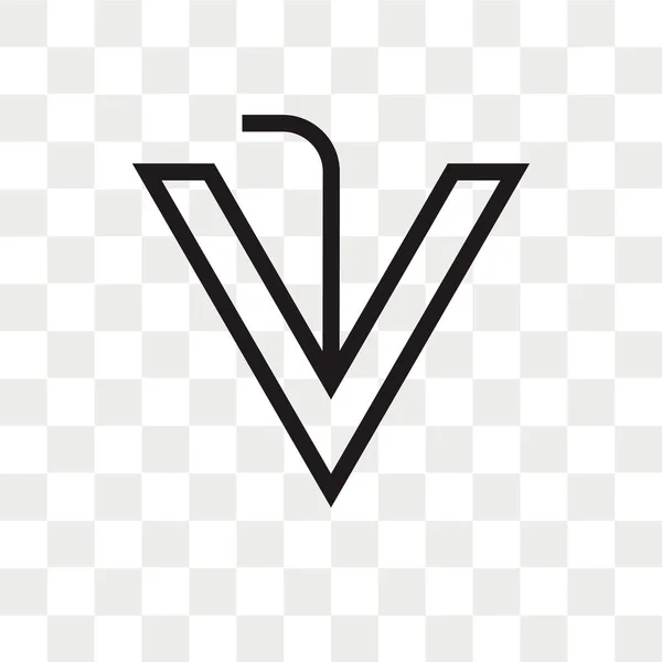 Icono Vector Flecha Hacia Abajo Aislado Sobre Fondo Transparente Concepto — Archivo Imágenes Vectoriales