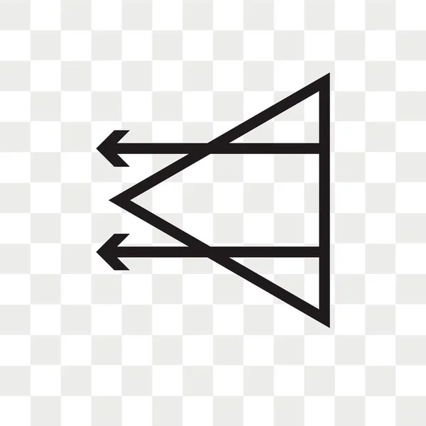Vänsterpilen Vektor Ikonen Isolerad Transparent Bakgrund Vänster Pil Logotypen Koncept — Stock vektor