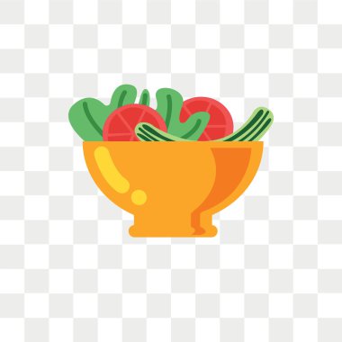 Saydam arka plan üzerinde salata logo kavramı izole salata vektör simgesi